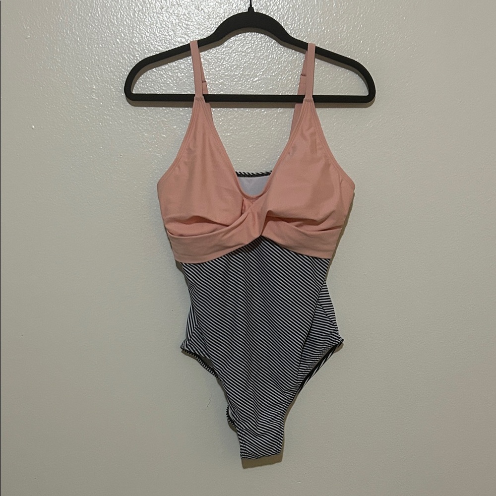 B2prity One Piece Swimsuit – Size L – Tummy Control, V Neck, Front Cross